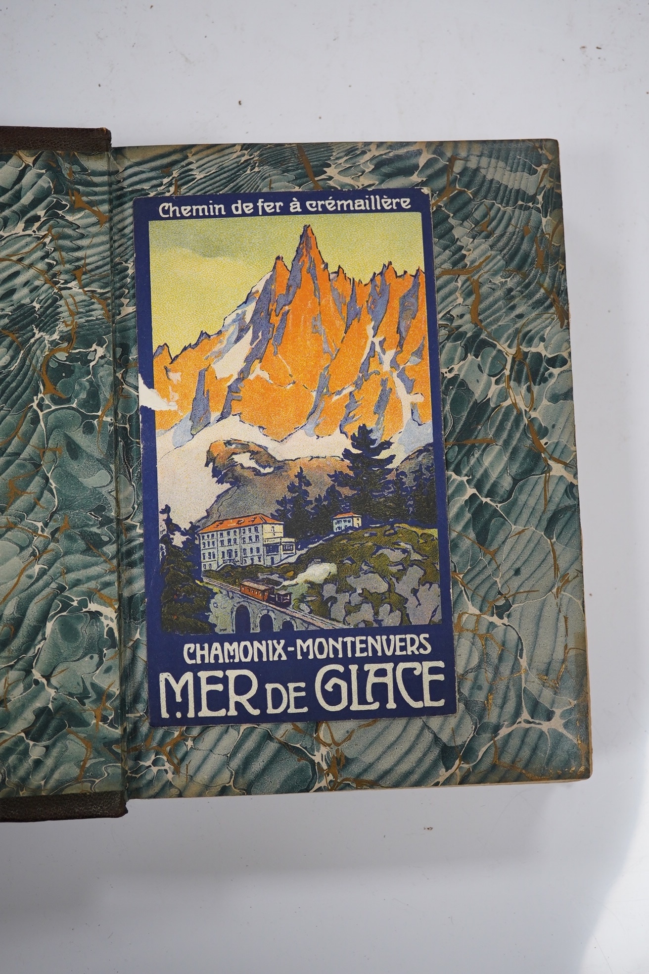 Whymper, Edward - Scrambles Amongst the Alps in the years 1860-69. Fourth Thousand. 23 plates (1 coloured and folded), 5 folded maps and num. engraved text illus.; earlier 20th century gilt ruled half morocco and cloth,